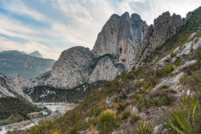 Scenic view of mountains against sky