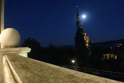 Illuminated street light at night