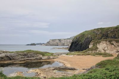 Scenic view of beach against sky