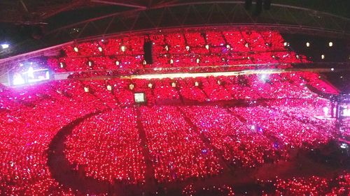 Close-up of illuminated red light