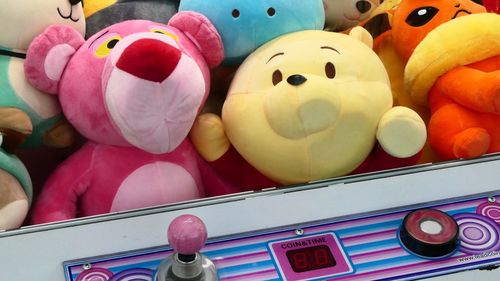 Close-up of toys for sale