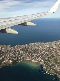 Aerial view of city from airplane