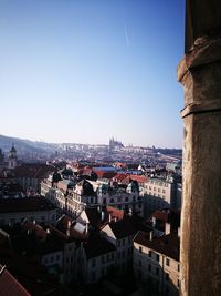 Cityscape against clear sky