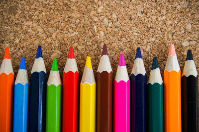 Close-up of multi colored pencils