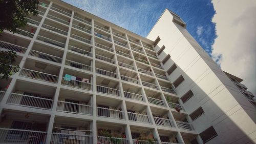 Low angle view of modern building against sky