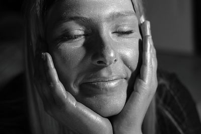 Close-up portrait of woman