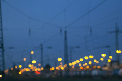 Defocused image of illuminated lights