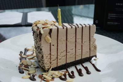 Close-up of cake on table