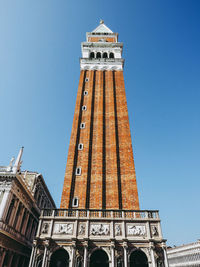 Low angle view of traditional building against blue sky