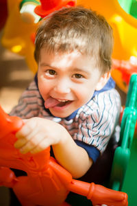 Portrait of cute boy smiling