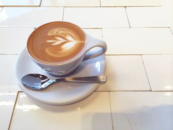 Coffee cup on table