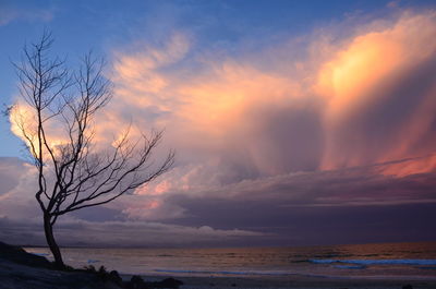 Scenic view of dramatic sky during sunset