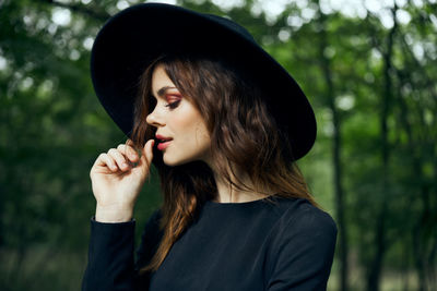 Young woman looking away