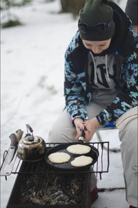 Person eating food