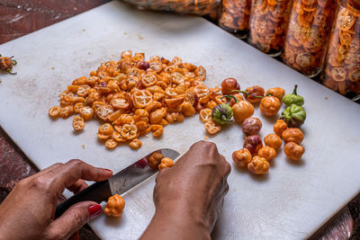 Woman slicing