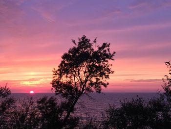 Scenic view of sea at sunset