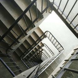 Directly above view of staircase in building