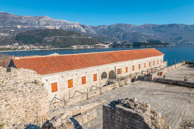 View of building with mountain in background