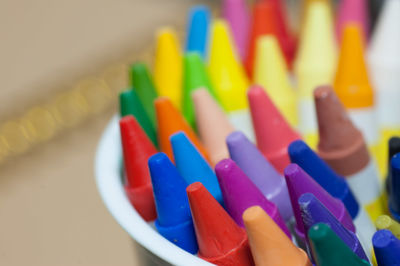 Close-up of multi colored pencils
