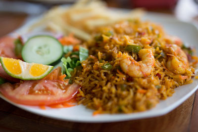 Close-up of served food