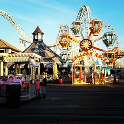 Low angle view of amusement park ride