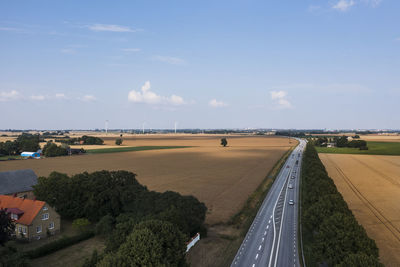 High angle view of rural landscape