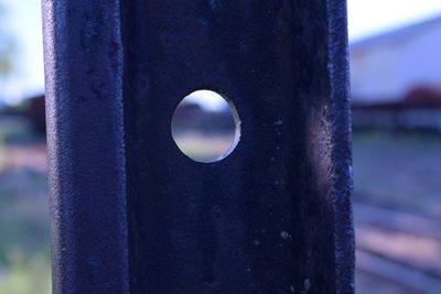 Close-up of water on metal