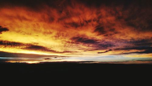 Scenic view of cloudy sky during sunset