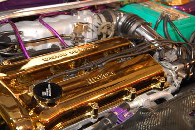 High angle view of machine part