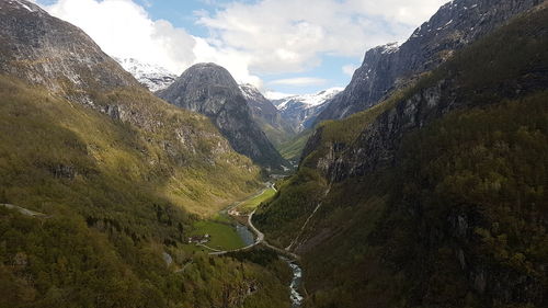 Scenic view of mountains against sky