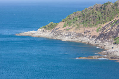 Scenic view of sea against blue sky