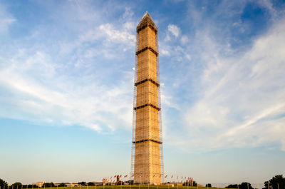 Low angle view of monument against sky