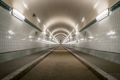 Empty illuminated tunnel