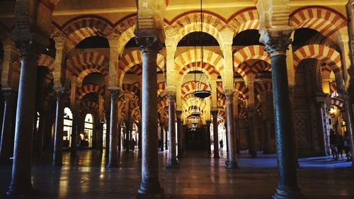 Interior of illuminated building