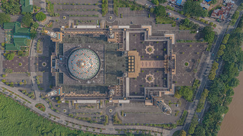 High angle view of temple building