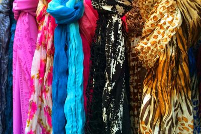 Full frame shot of colorful sale at market stall