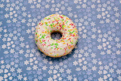 Directly above shot of multi colored candies on table