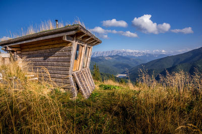 Mountain hut in the carpathian mountains