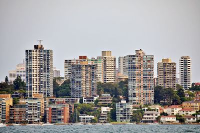 Skyline in front of water