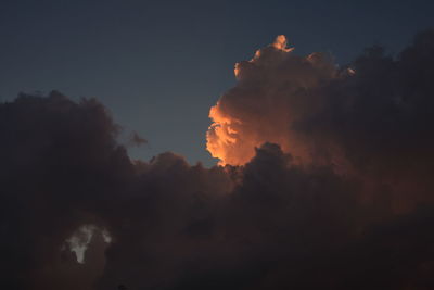 Low angle view of sky at sunset