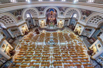 High angle view of nave of cathedral 