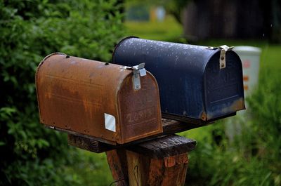 Close-up of mailbox