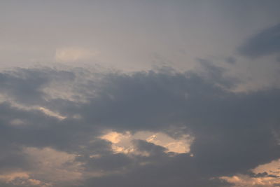 Low angle view of sky during sunset