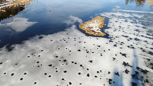 High angle view of beach