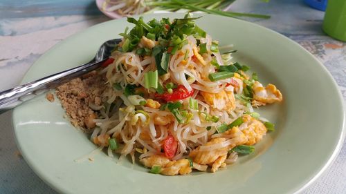 Close-up of meal served in plate