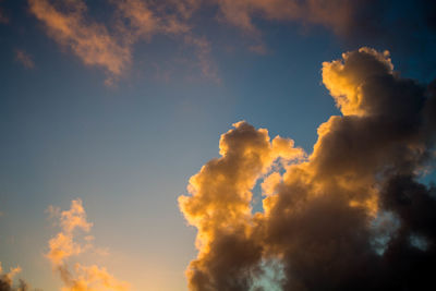 Low angle view of sky at sunset