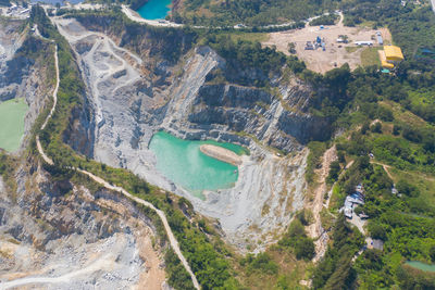 High angle view of land