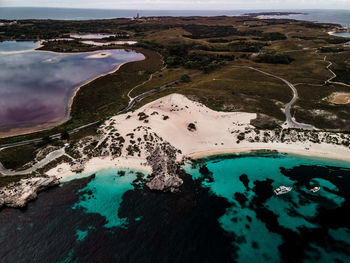 High angle view of sea shore