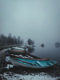 Foggy day boats