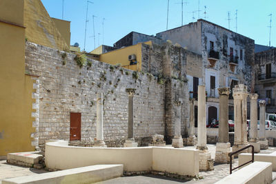 Exterior of old building against clear sky